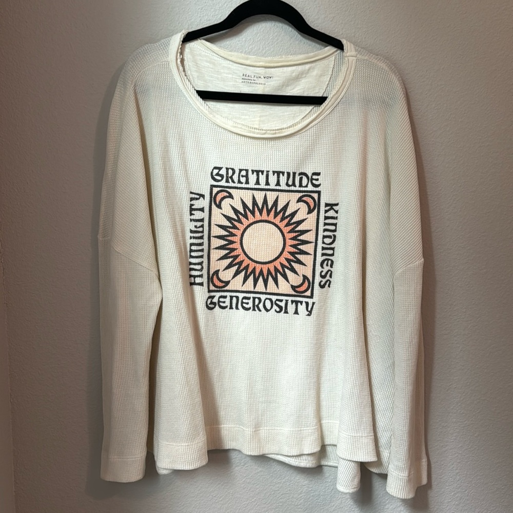 Real Fun, Wow for Anthro Waffle Longsleeve Swing Top